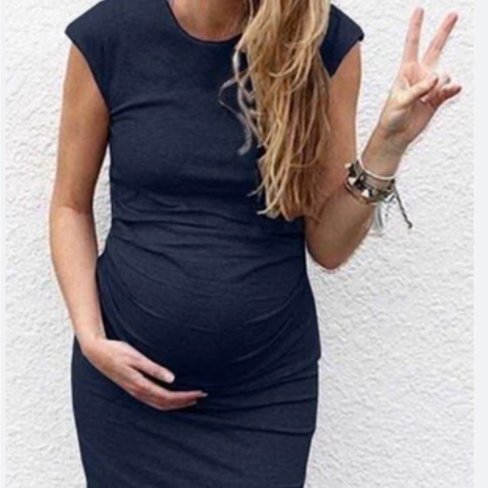 Elegant Navy Maternity Dress